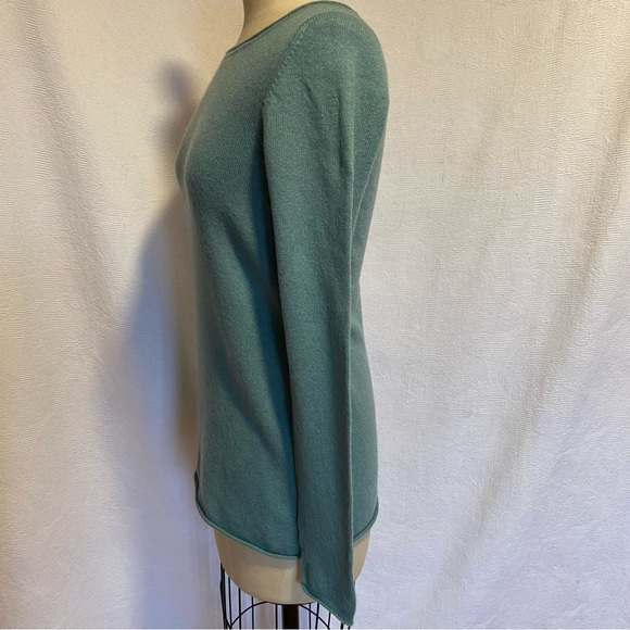 Pure 2 ply cashmere teal green S rolled neck sweater - Picture 3 of 5